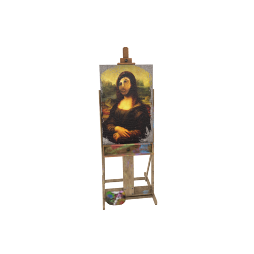 Mona Lisa Revised is a modern adaptation of Leonardo da Vinci's iconic Mona Lisa painting, often reimagined or recreated by contemporary artists to comment on or reinterpret the classic work.