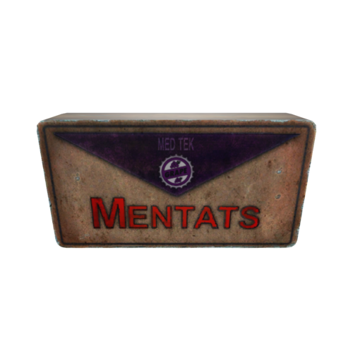 Grape Mentats are a fictional item from the video game series, Fallout. This would be a replica of that item, suitable for collectors or fans of the series.