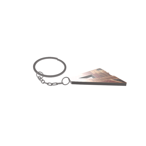 A generic keychain, a small metal device that connects small items to a keyring. It can be found at your local gas station or truck stop.