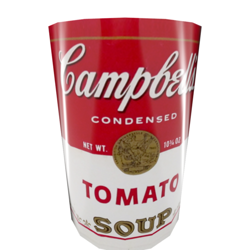 A Tomato Soup Can refers to pre-packaged, ready-to-eat tomato soup. Currently, it's known as a staple in many households due to its long shelf life and versatility in various dishes.