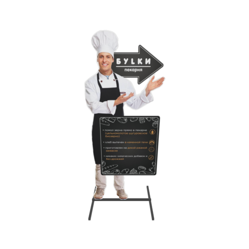 A chef sign is a type of display typically used in restaurants, cafes, or culinary schools to indicate the presence of a professional chef, project kitchen rules, or to display a menu. 