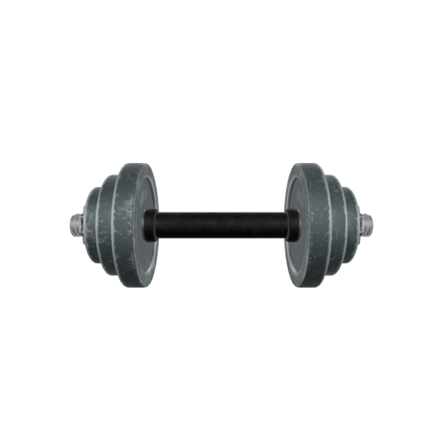 Dumbbells are a type of weight training equipment comprised of one or two small bars and weighted discs. They are used for joint-isolation exercises such as bicep curls, chest flyes or shoulder raises.