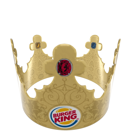 The Burger King Cardboard Crown is a promotional item given away at Burger King fast food restaurants, primarily to children. The crown is made of lightweight, disposable cardboard and features the Burger King logo and other decorative elements.