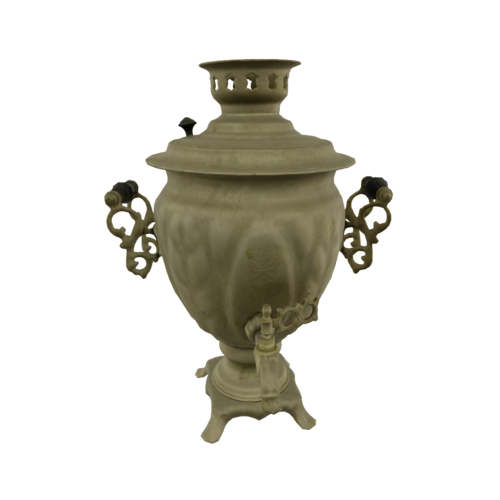 A brass samovar is a heated metal container traditionally used to heat and boil water in Russia, as well as in other Central, South-Eastern, Eastern European countries, Iran and Kashmir. 