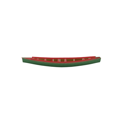 A Green Canoe is a lightweight, narrow watercraft typically pointed at both ends and open on top. Canoes are propelled by one or more paddlers, using single-bladed paddles and are often used for recreation, such as canoeing or fishing.