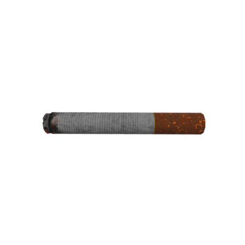 A Cigarette is a narrow cylinder containing psychoactive material, typically tobacco, that is rolled into thin paper for smoking. The cigarette is ignited at one end, causing it to smolder.