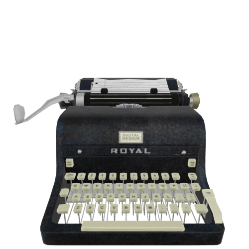 The Typewriter is a mechanical or electromechanical machine for writing in characters similar to those produced by a printer's movable type by means of keyboard-operated types striking a ribbon to transfer ink or carbon impressions onto the paper.