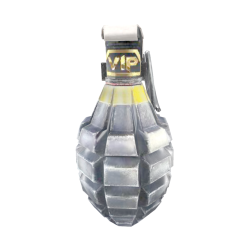 The hand grenade is a small, handheld explosive device, often used in warfare. Its compact size makes it portable and its detonation can cause substantial damage to enemy personnel and materials.