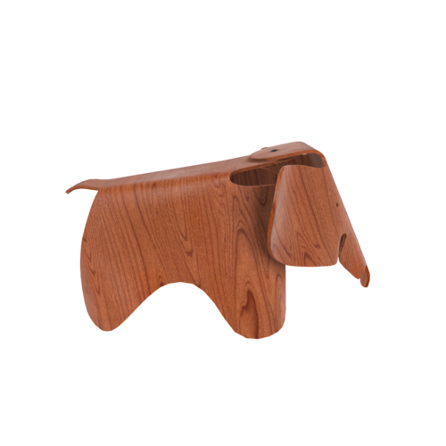The Eames Plywood Elephant is a decorative sculpture designed by Charles and Ray Eames. Made from molded plywood, it exemplifies the Eames's experiments with bent plywood and embodies their playful spirit.