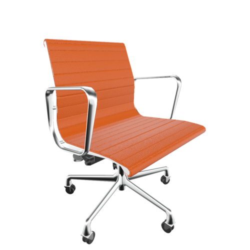 A chair designed by Charles and Ray Eames. Part of the renowned Eames Aluminum Group series, this chair combines a sleek, modern aesthetic with comfort and durability. 