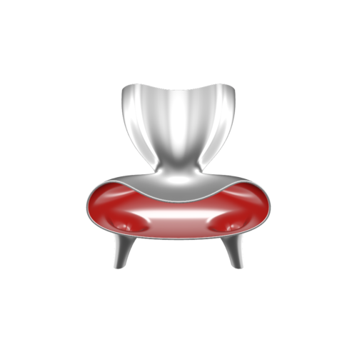 Designed by Australian designer Marc Newson, the Orgone Chair is characterized by flowing, sculptural lines reminiscent of speed and movement.