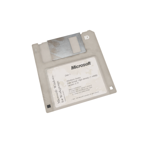 A type of data storage medium that was widely used from the late 1970s into the 2000s. The 3.5 inch disk could initially store 720 KB of data, later increased to 1.44 MB.