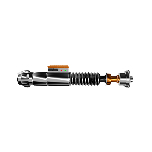 Luke Skywalker's lightsaber is one of the most iconic symbols of the Star Wars universe. This weapon, used by protagonist Luke Skywalker in the 'Star Wars' series, has a blue plasma blade powered by a kyber crystal in the hilt.